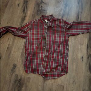 Cabela's Red and Green Plaid Button Down Shirt